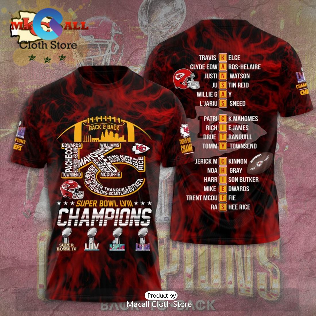 Kansas City Chiefs Super Bowl LVIII Champions Back 2 Back Luxury Style Hoodie