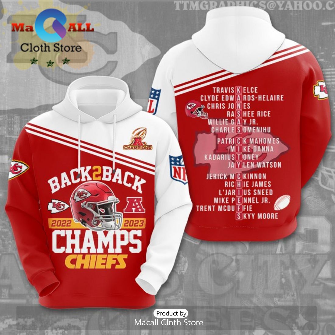 Limited Back 2 Back 2022 2023 Kansas City Chiefs Champions Luxury Hoodie