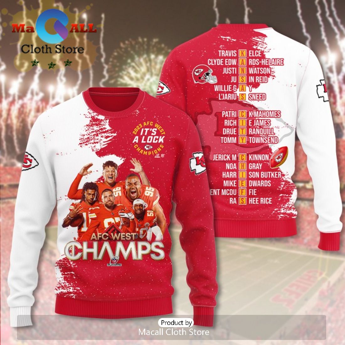 Limited Edition AFC West Champs Kansas City Chiefs Mix Paint Design Hoodie