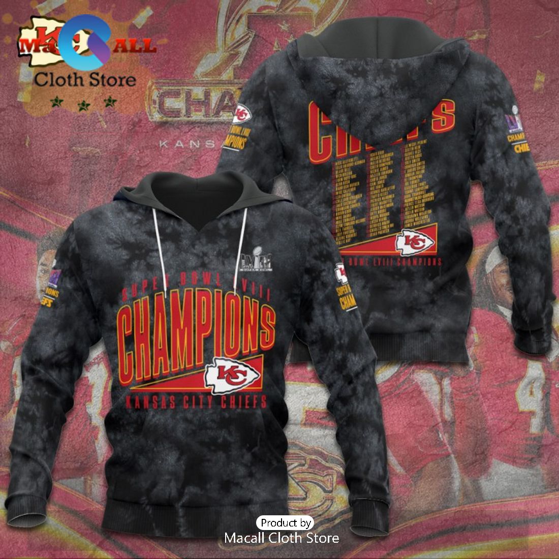 Premium Kansas City Chiefs Super Bowl LVIII Champions Grey Style Hoodie