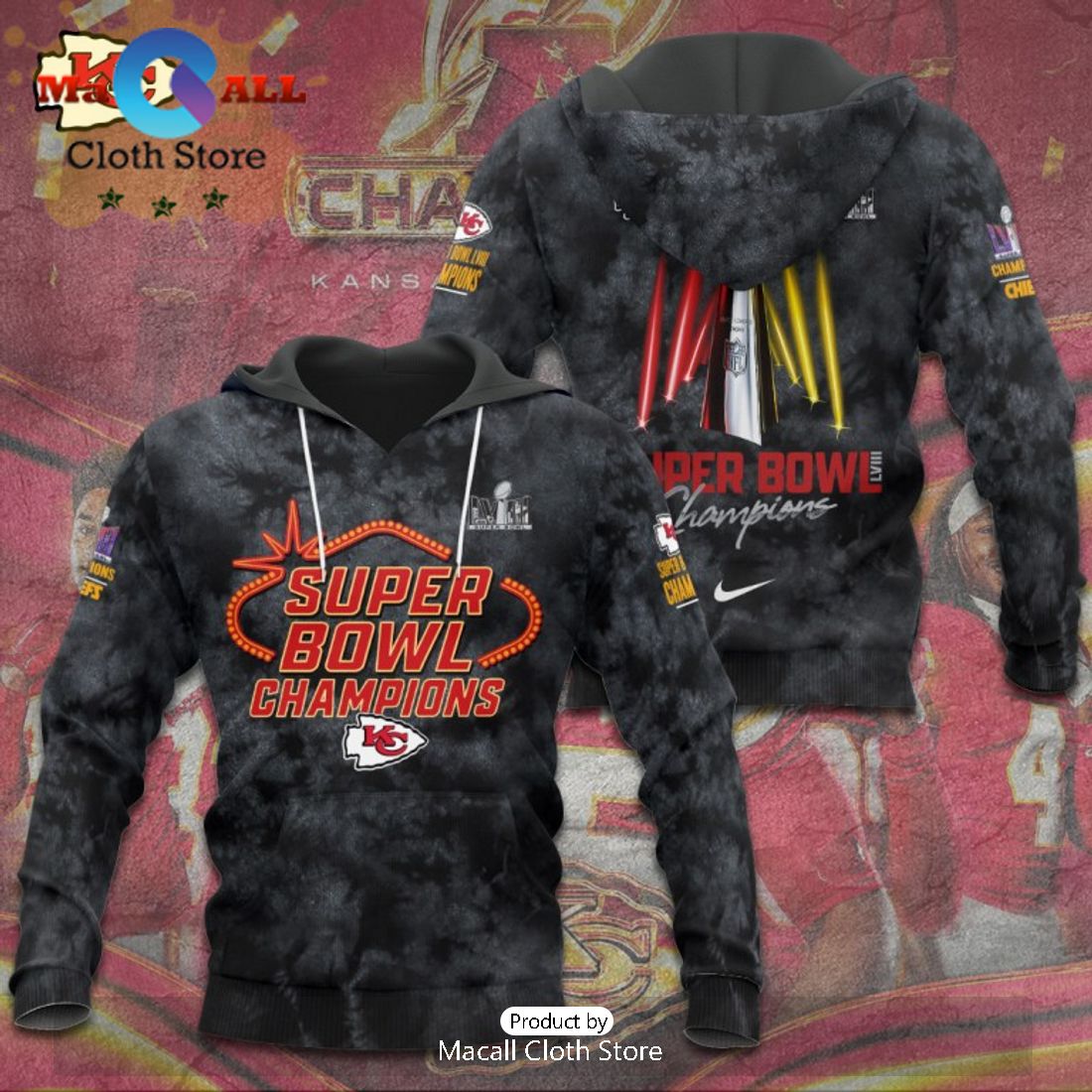 Special Kansas City Chiefs Super Bowl LVIII Champions Grey Style Hoodie Limited
