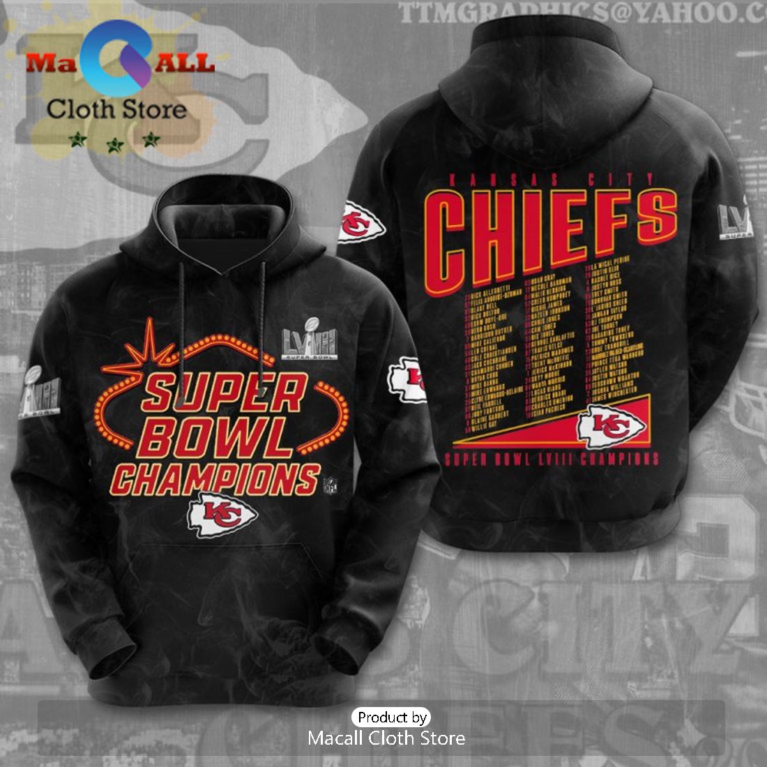 Super Bowl LVIII Champions KC Chiefs Black Style Hoodie Limited Edition