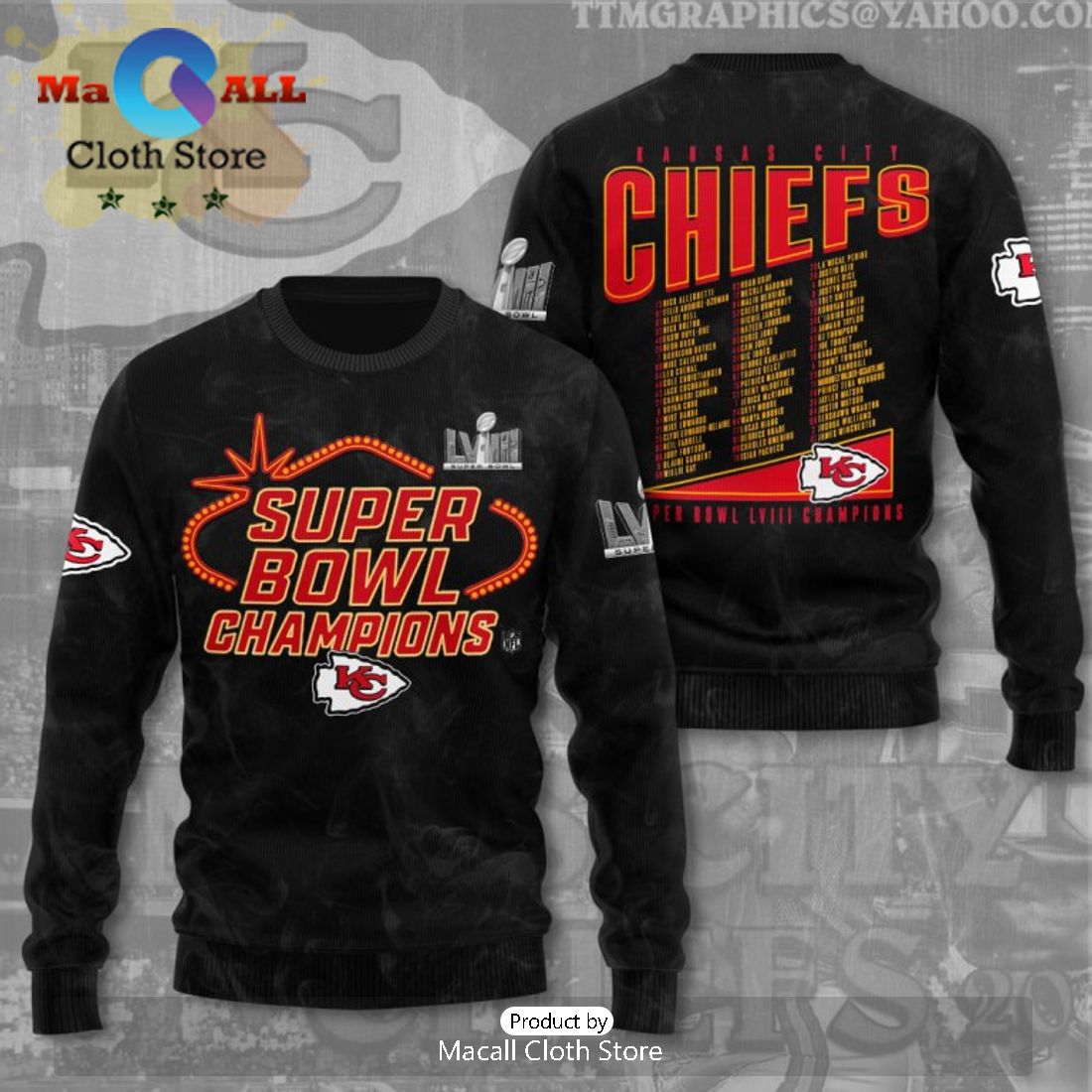 Super Bowl LVIII Champions KC Chiefs Black Style Hoodie Limited Edition