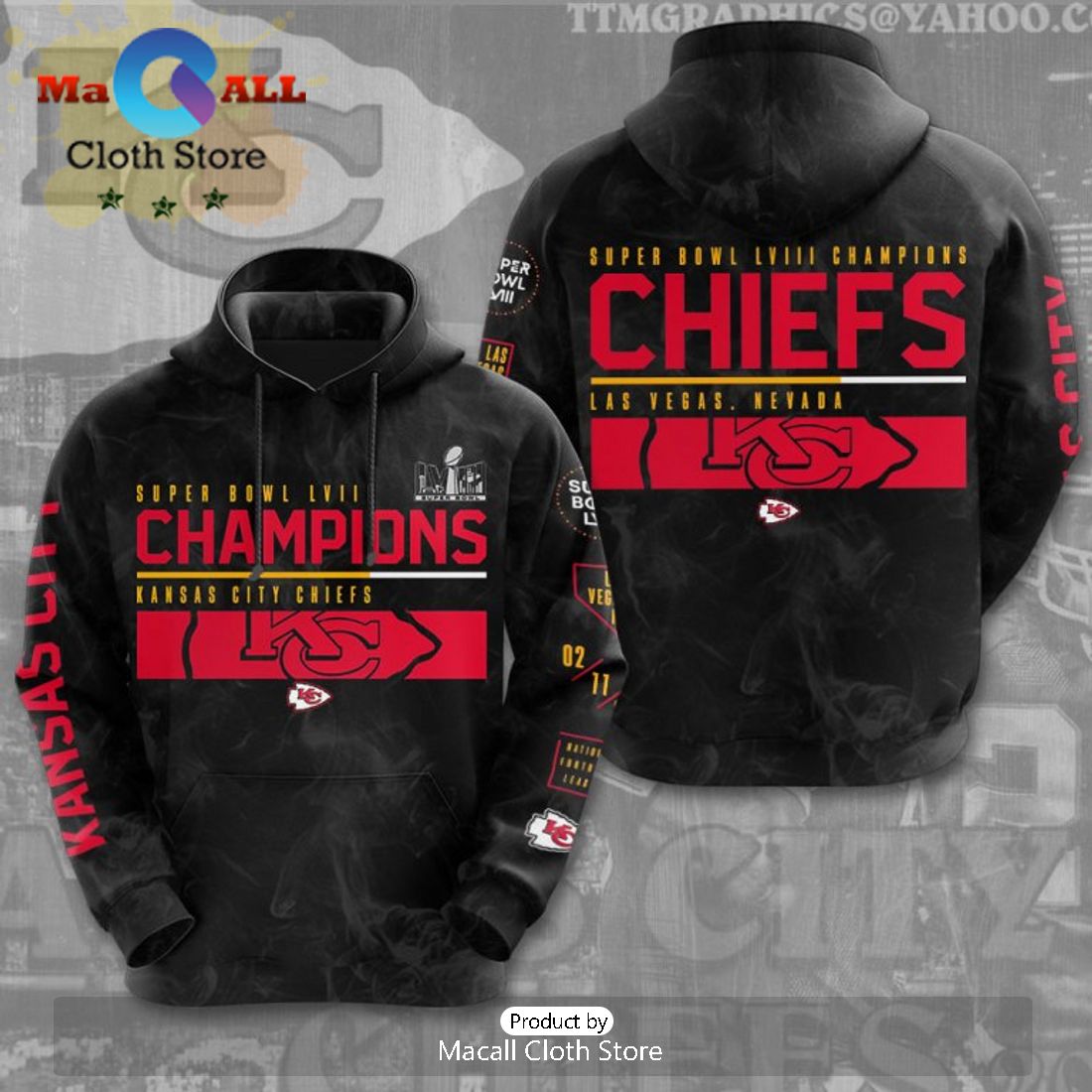 Super Bowl LVIII Champions Of Kansas City Chiefs Black Style Hoodie