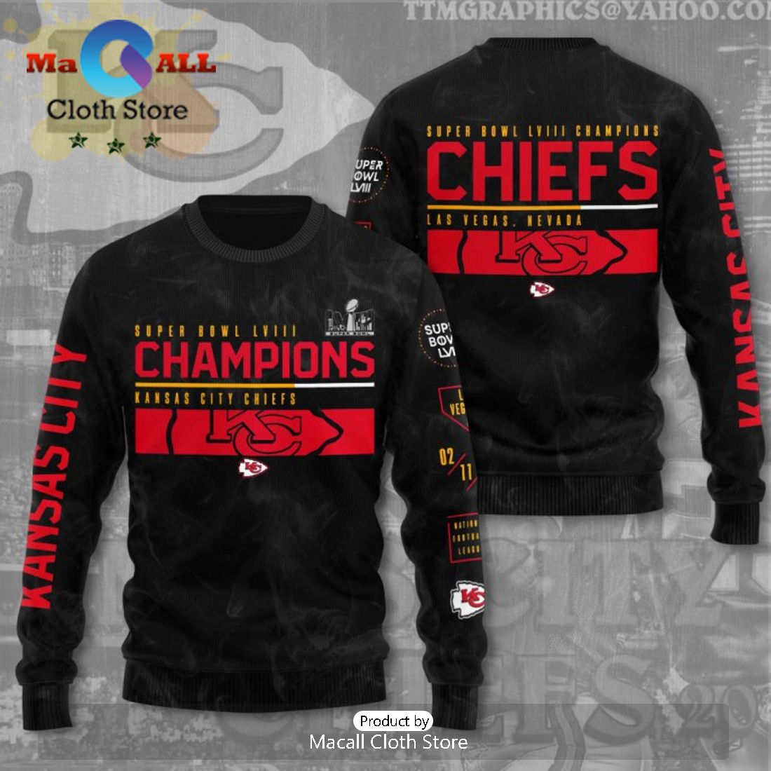 Super Bowl LVIII Champions Of Kansas City Chiefs Black Style Hoodie