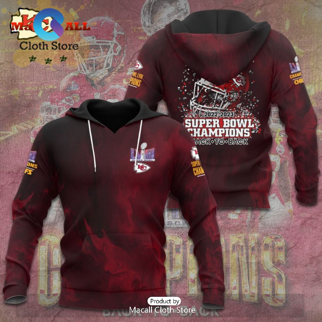 Super Stars Team Kansas City Chiefs 2022 2023 Super Bowl Champions LVIII Hoodie