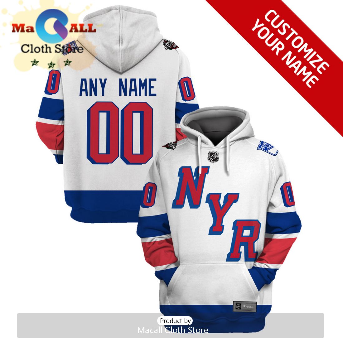 Personalized New York Rangers Name And Number Hoodie Jersey Limited Edition