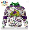 Custom NHL Columbus Blue Jackets Special Mardi Gras Design Hoodie