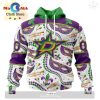 Custom NHL Detroit Red Wings Special Mardi Gras Design Hoodie