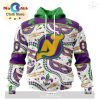Custom NHL Columbus Blue Jackets Special Mardi Gras Design Hoodie