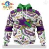 Custom NHL Seattle Kraken Special Mardi Gras Design Hoodie