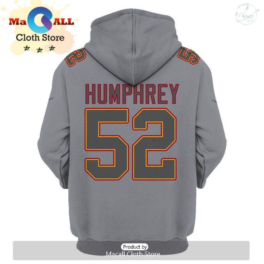 Limited Edition Creed Humphrey Kansas City Chiefs Grey Hoodie Jersey Limited Edition Creed Humphrey Kansas City Chiefs Grey Hoodie Jersey