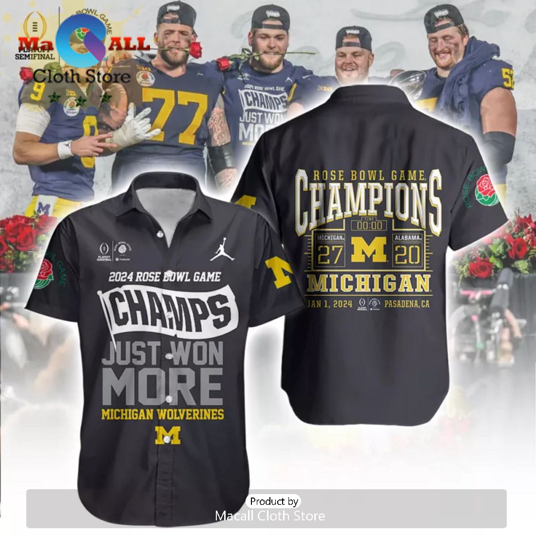 2024 Rose Bowl Game Champions Just Won More Michigan Wolverines Hawaiian Shirt