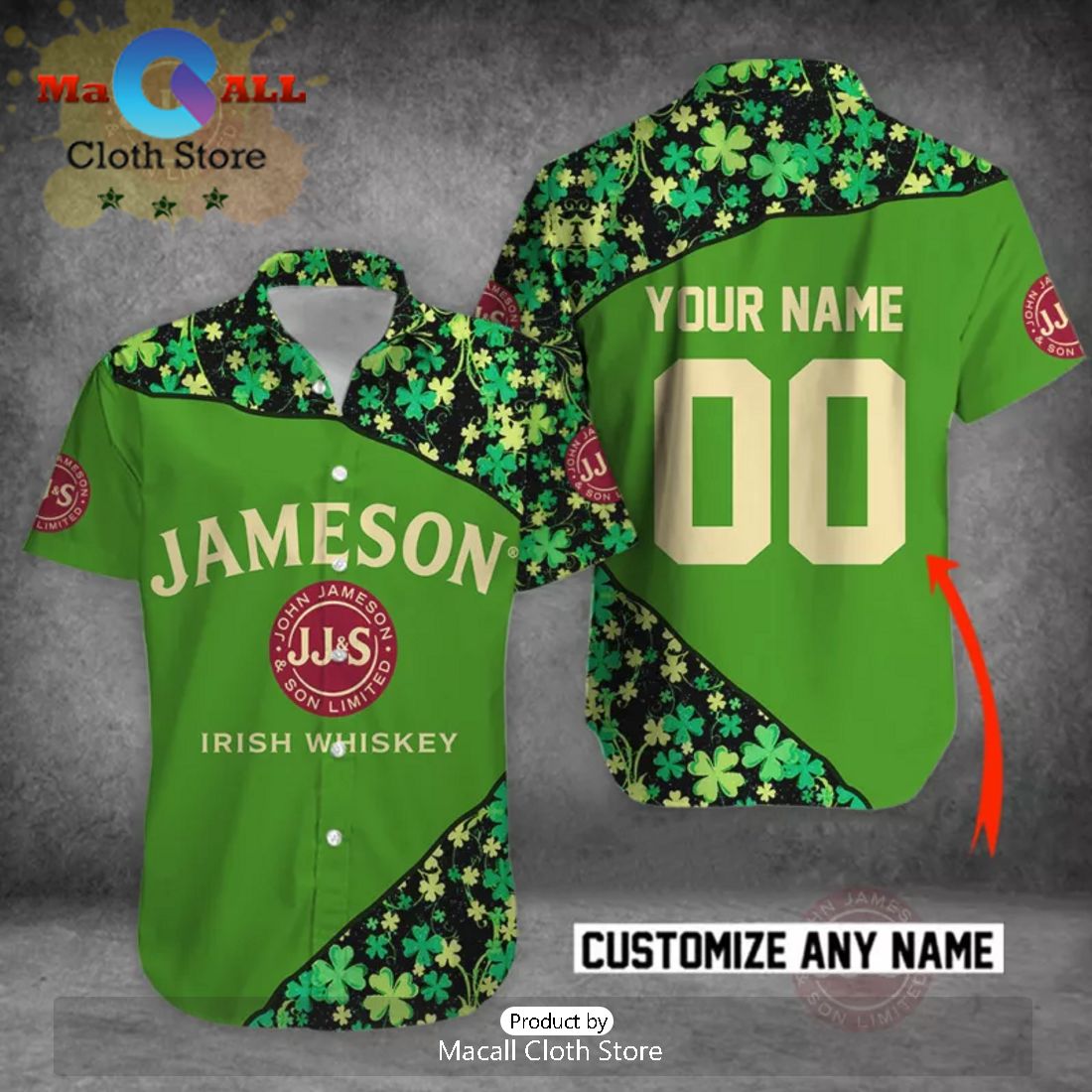Custom Jameson St Patrick’s Day Green 3D Apparels Hawaiian Shirt