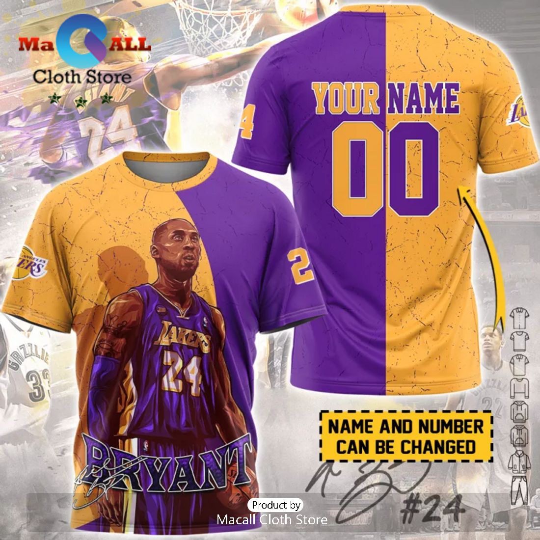 Custom Los Angeles Lakers NBA Kobe Bryant Signatures Hawaiian Shirt Limited