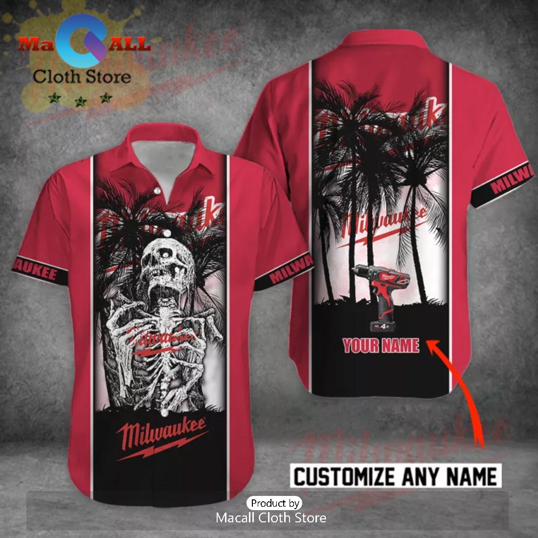 Custom Milwaukee Coconut Skull Apparels Hawaiian Shirt