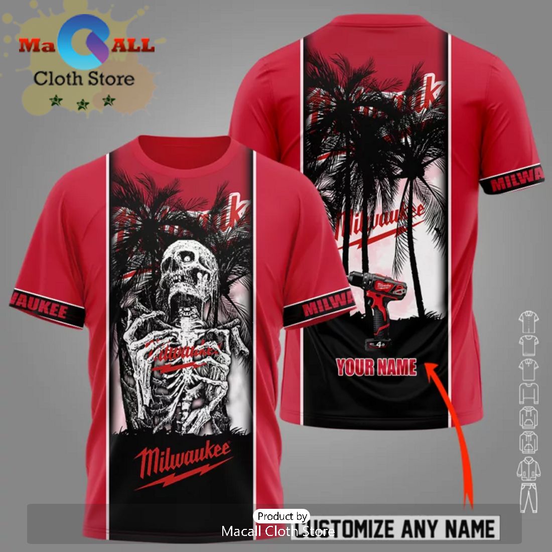 Custom Milwaukee Coconut Skull Apparels Hawaiian Shirt