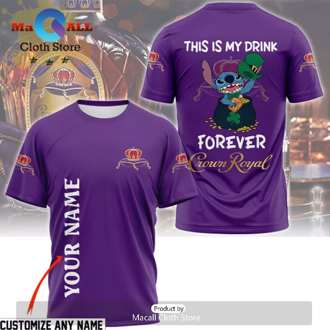 Custom This Is My Drink Forever Crown Royal Stitch Hawaiian Shirt