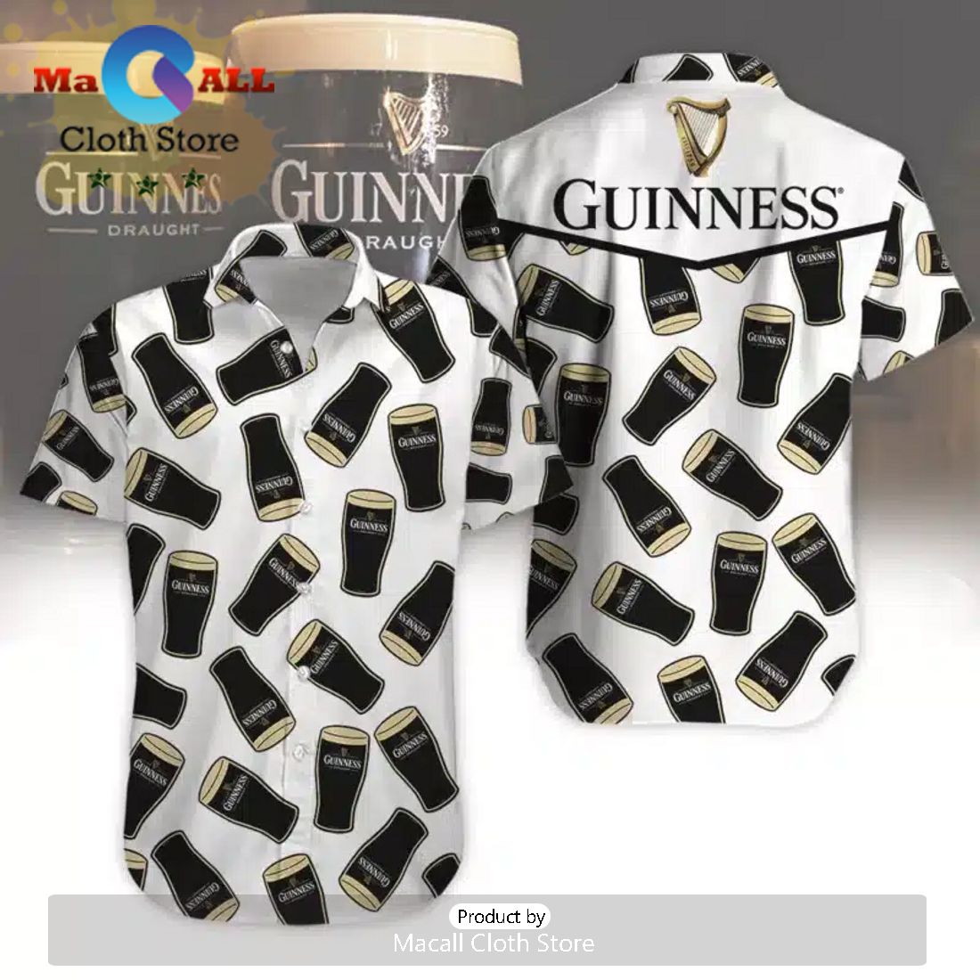 Guinness Draught Hawaiian Shirt Limited Edition