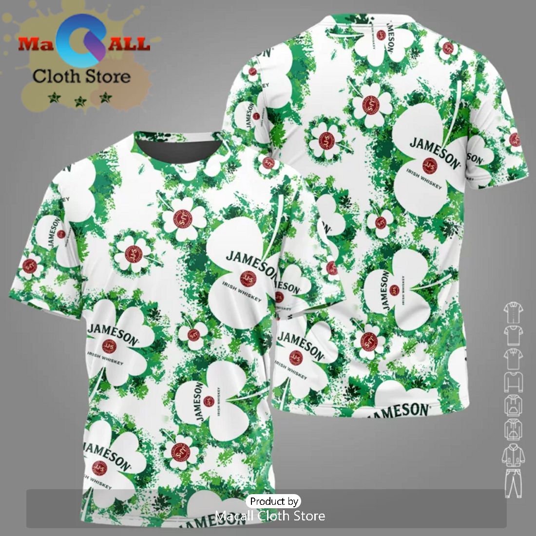 Jameson St Patrick’s Day Leafs Design Apparels Hawaiian Shirt