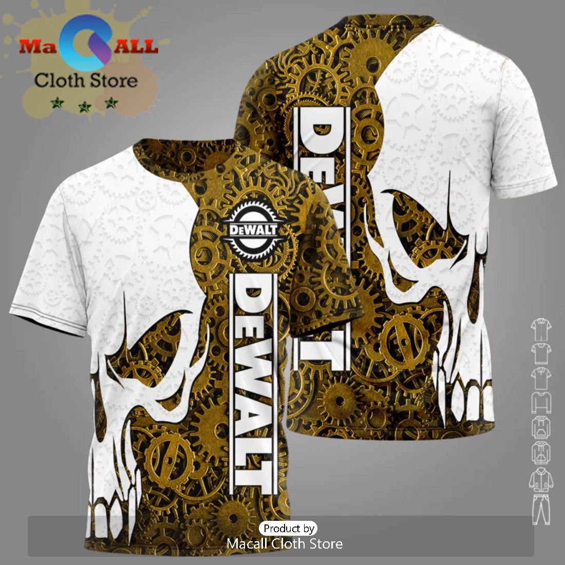 Limited Edition Dewalt Mechanic Skull Hawaiian Shirt