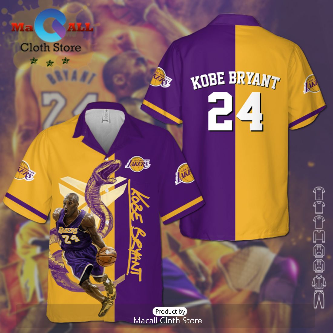 Los Angeles Lakers NBA Kobe Bryant Sports Team 3D Hawaiian Shirt