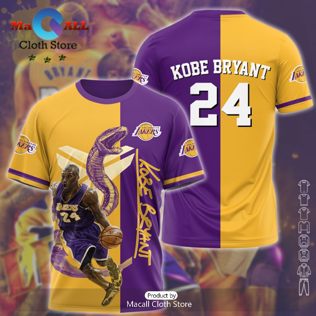 Los Angeles Lakers NBA Kobe Bryant Sports Team 3D Hawaiian Shirt