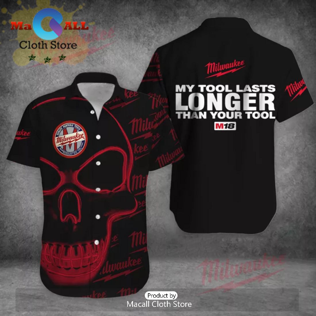 Milwaukee Skul Lasts Longerl 3D Apparels Hawaiian Shirt