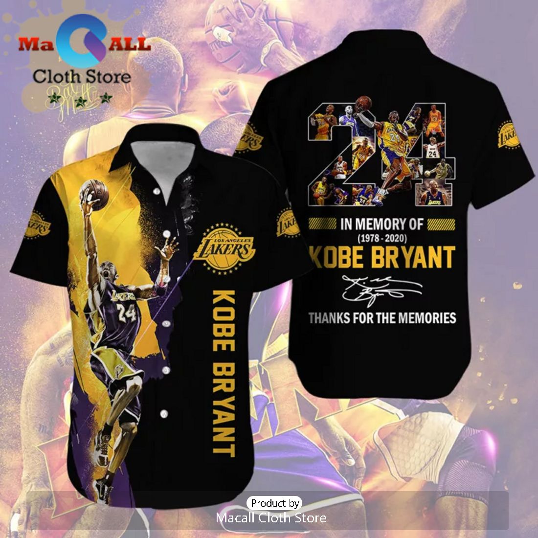 NBA Los Angeles Lakers In Memory Of Kobe Bryant Signatures Hawaiian Shirt