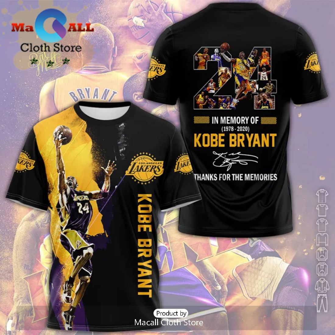 NBA Los Angeles Lakers In Memory Of Kobe Bryant Signatures Hawaiian Shirt
