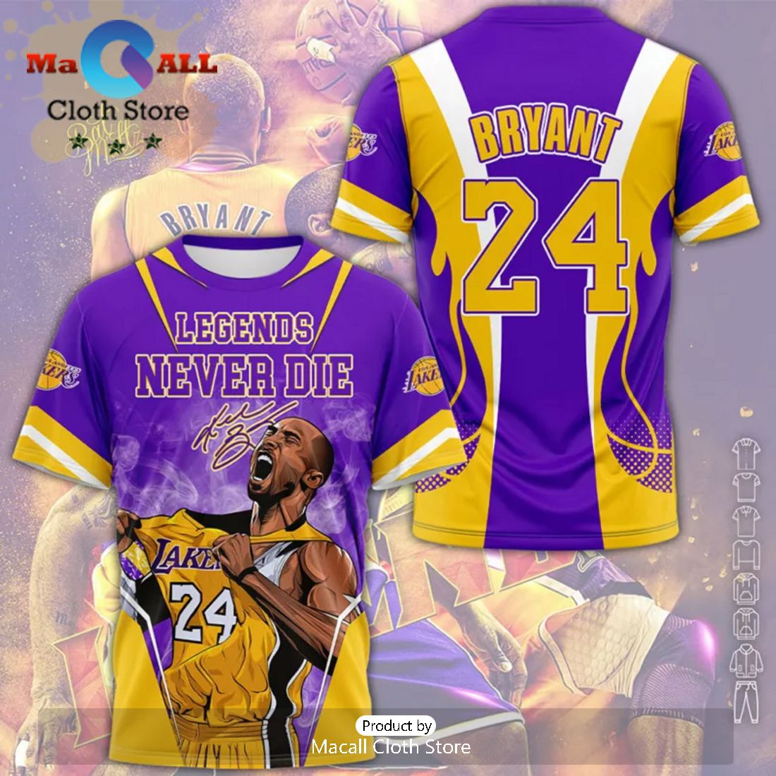 NBA Los Angeles Lakers Kobe Bryant Signatures Sport Hawaiian Shirt