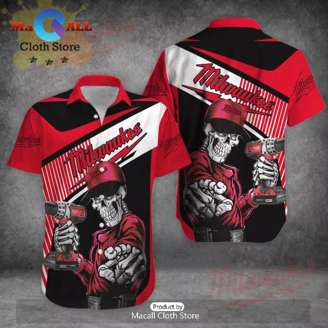 Special Edition Milwaukee Skull 3D Apparels Hawaiian Shirt