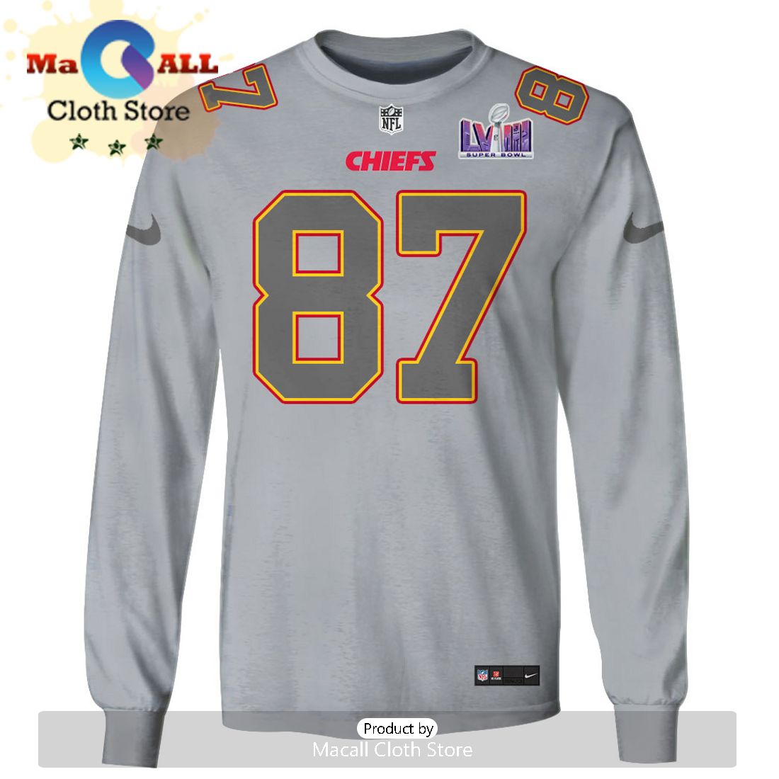 Personalized Travis Kelce Kansas City Chiefs Limited Edition Grey Hoodie Jersey