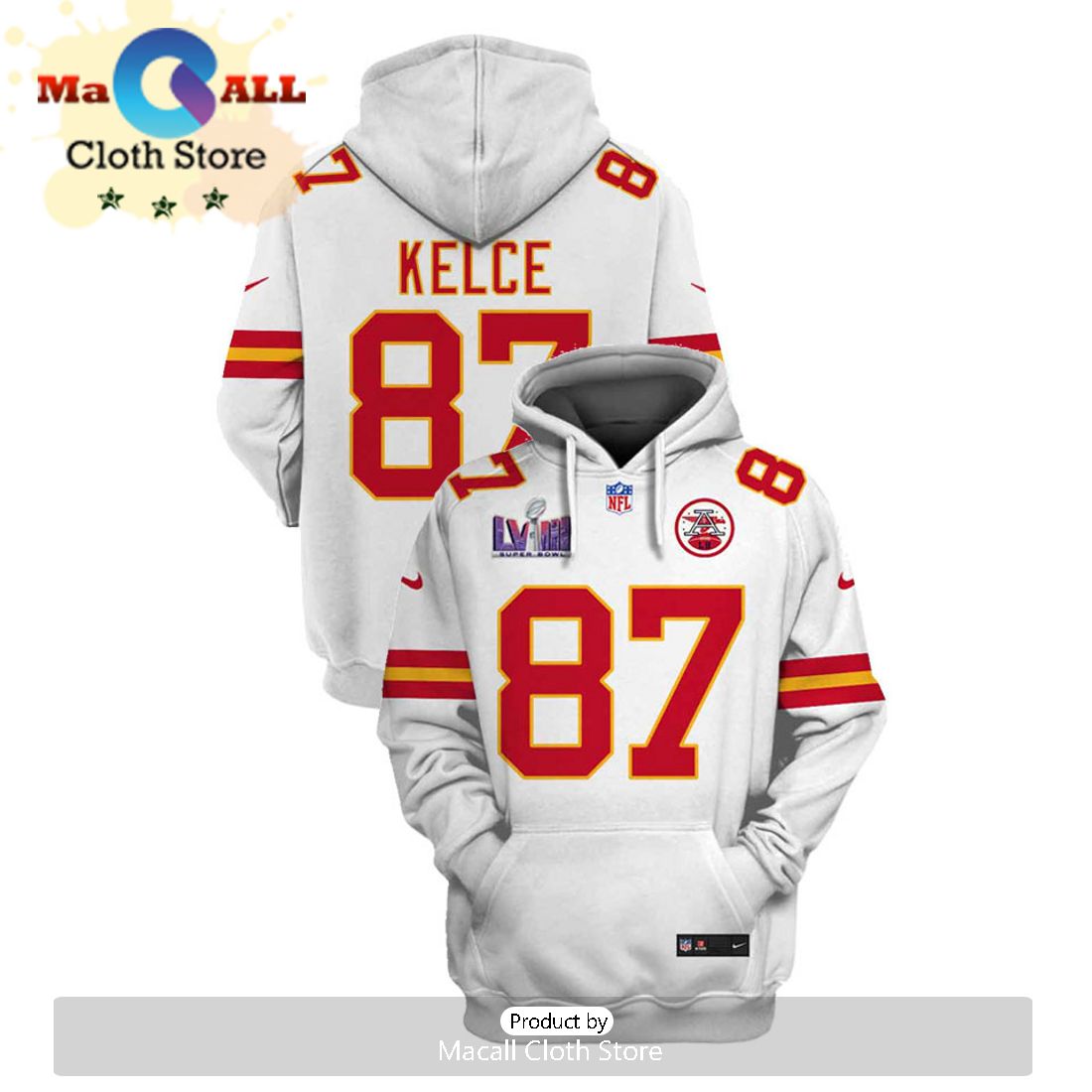 Personalized Travis Kelce Kansas City Chiefs Limited Edition White Hoodie Jersey