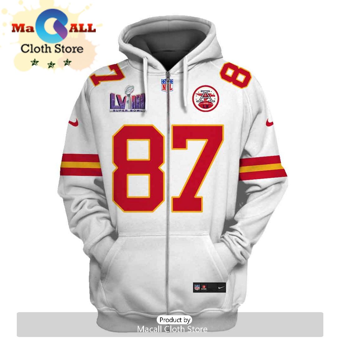 Personalized Travis Kelce Kansas City Chiefs Limited Edition White Hoodie Jersey