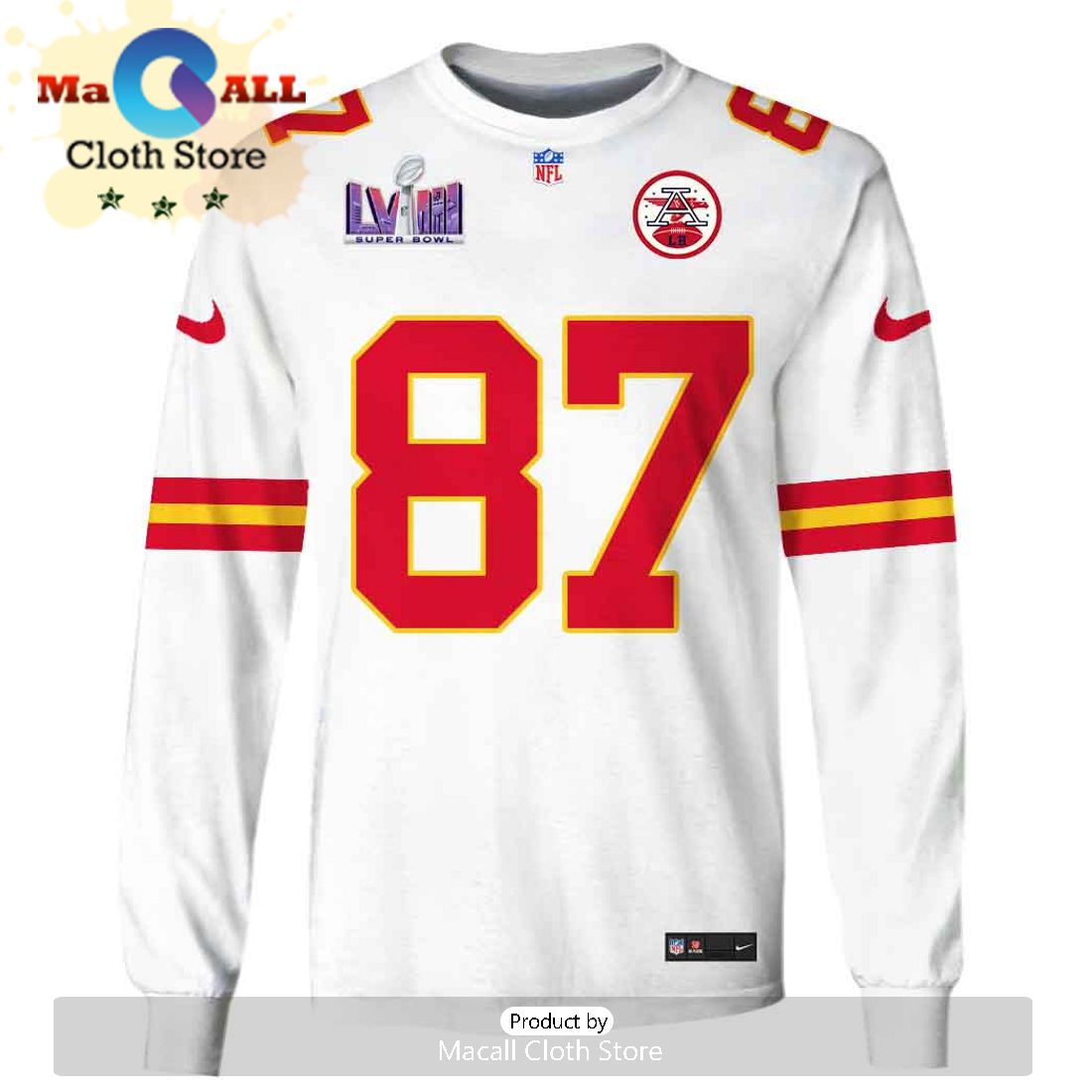 Personalized Travis Kelce Kansas City Chiefs Limited Edition White Hoodie Jersey