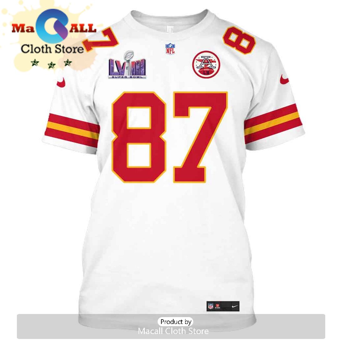 Personalized Travis Kelce Kansas City Chiefs Limited Edition White Hoodie Jersey