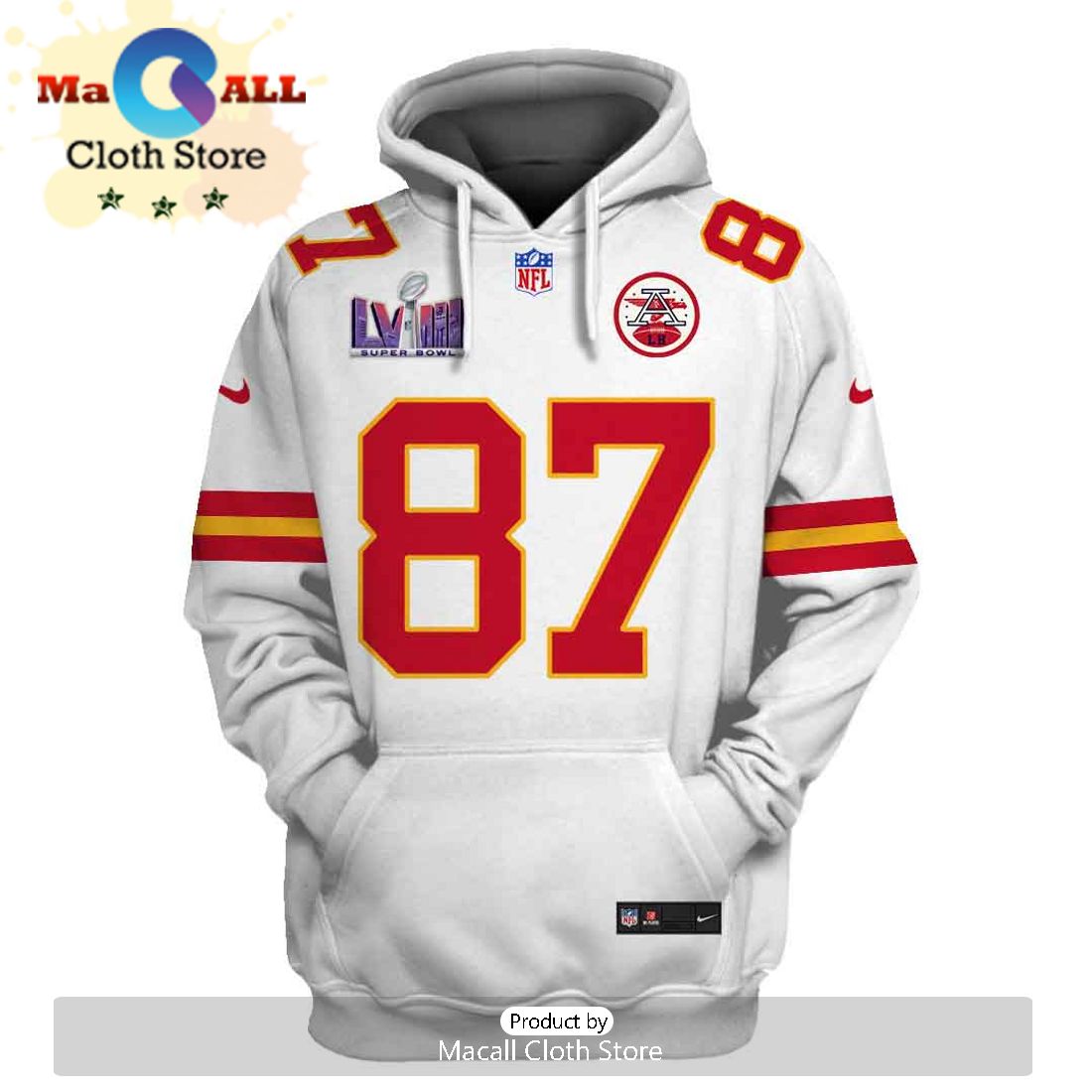 Personalized Travis Kelce Kansas City Chiefs Limited Edition White Hoodie Jersey