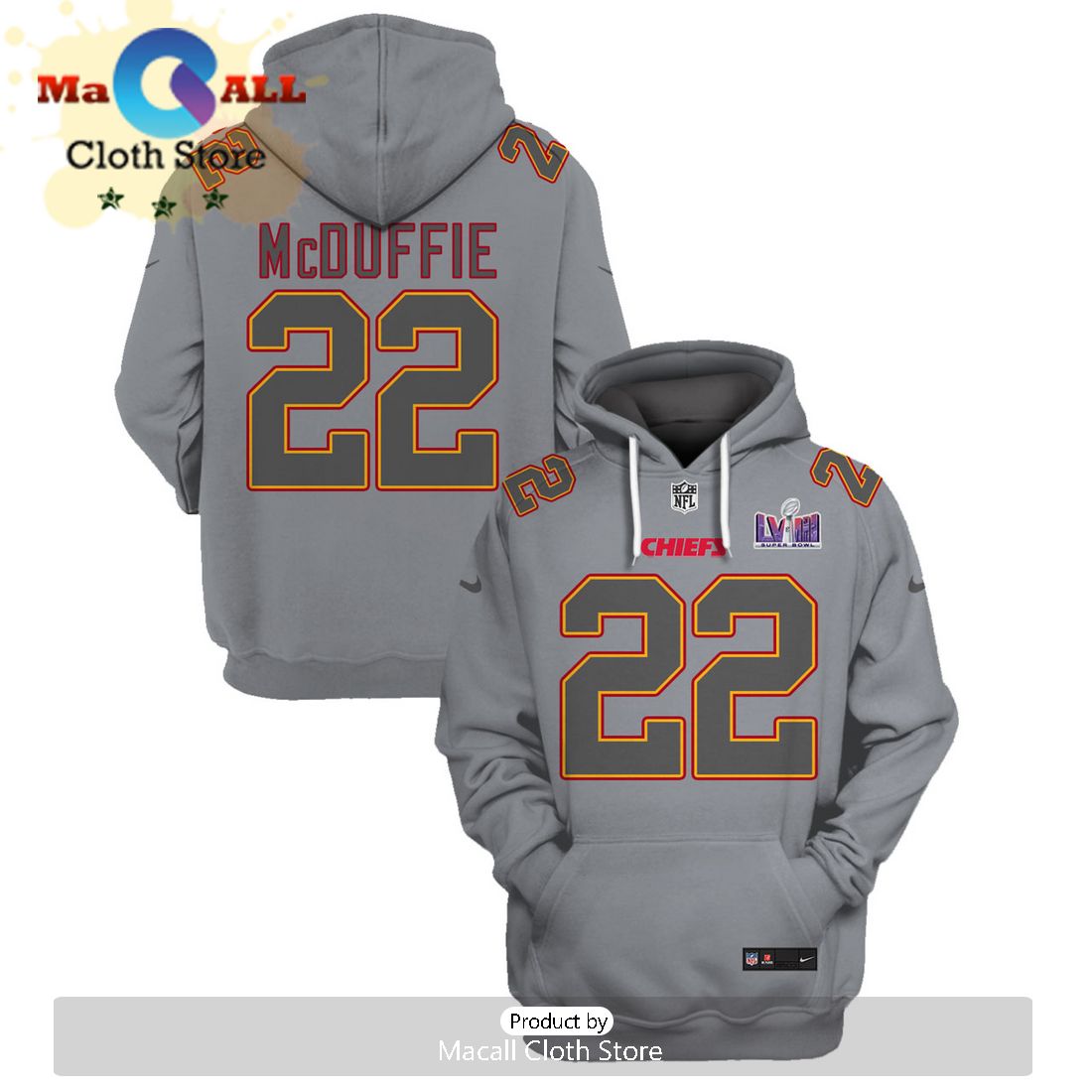 Personalized Trent McDuffie Kansas City Chiefs Limited Edition Grey Hoodie Jersey
