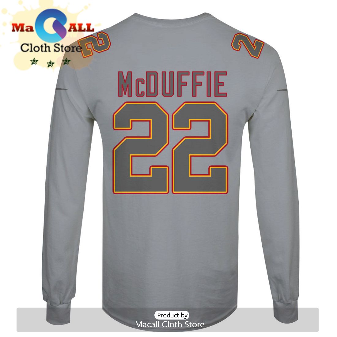 Personalized Trent McDuffie Kansas City Chiefs Limited Edition Grey Hoodie Jersey