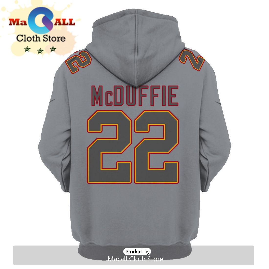 Personalized Trent McDuffie Kansas City Chiefs Limited Edition Grey Hoodie Jersey
