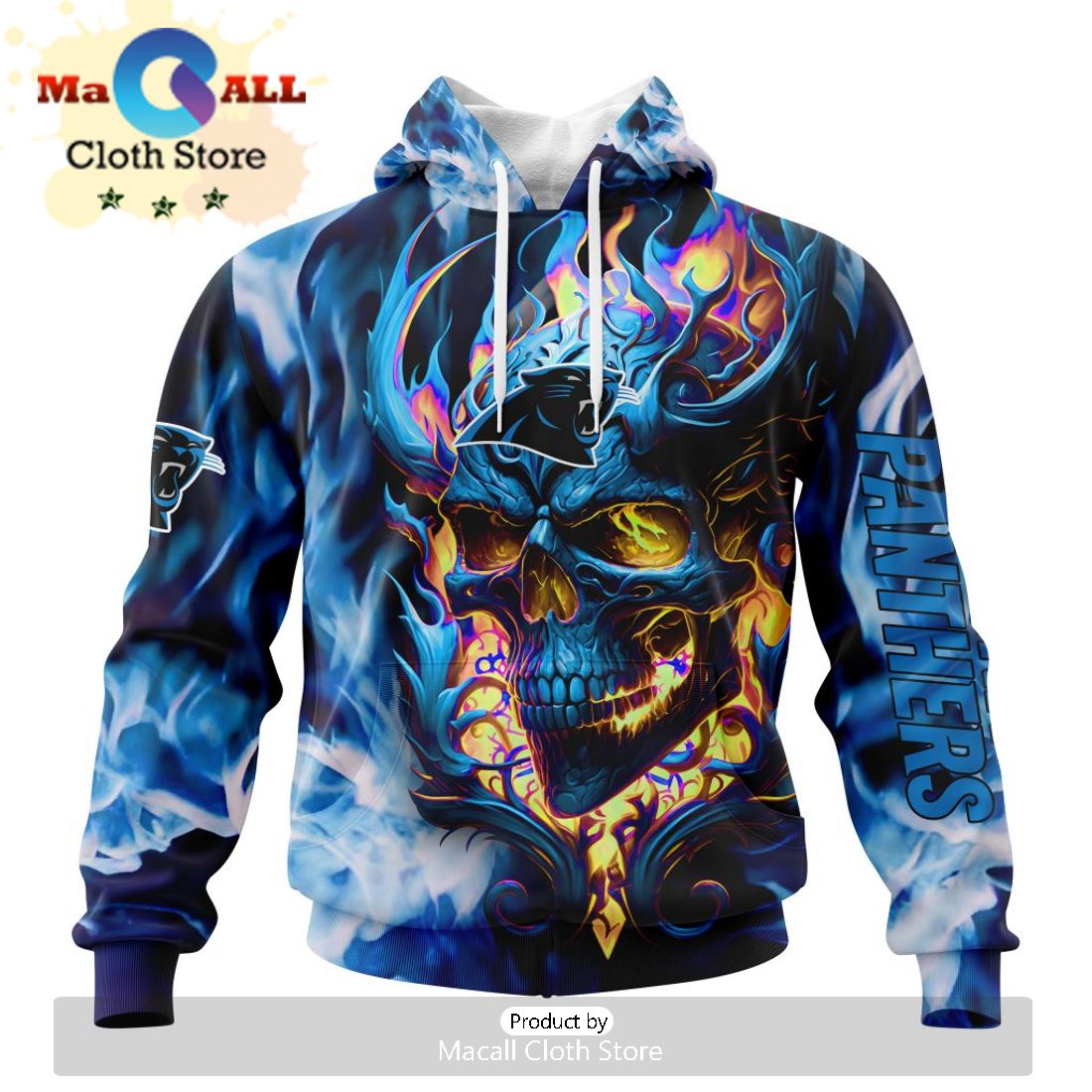 NFL Carolina Panthers Limited Skull Art Design Hoodie