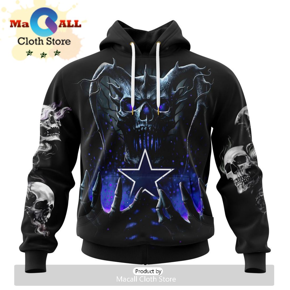 NFL Dallas Cowboys Special Skull Art Design Hoodie