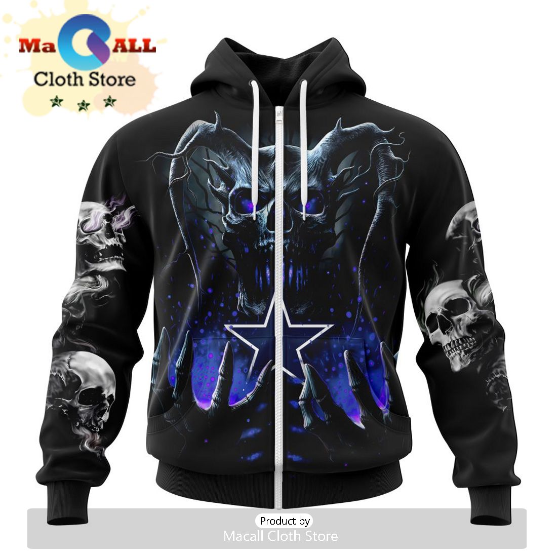 NFL Dallas Cowboys Special Skull Art Design Hoodie