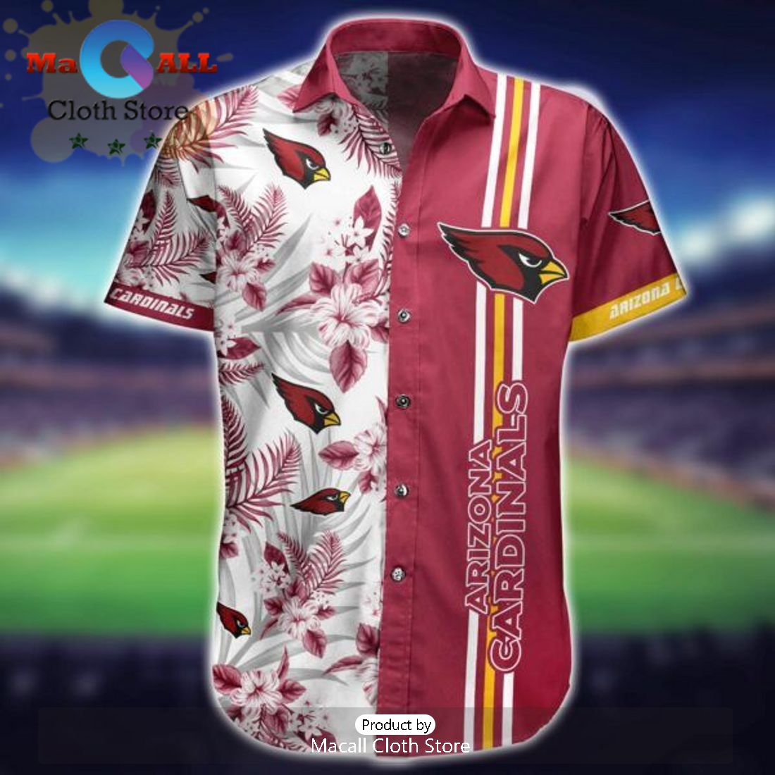 NFL Arizona Cardinals Red America Flag Hawaiian Shirt
