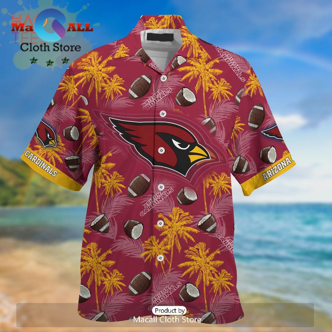 NFL Arizona Cardinals Yellow Red Hawaiian Shirt