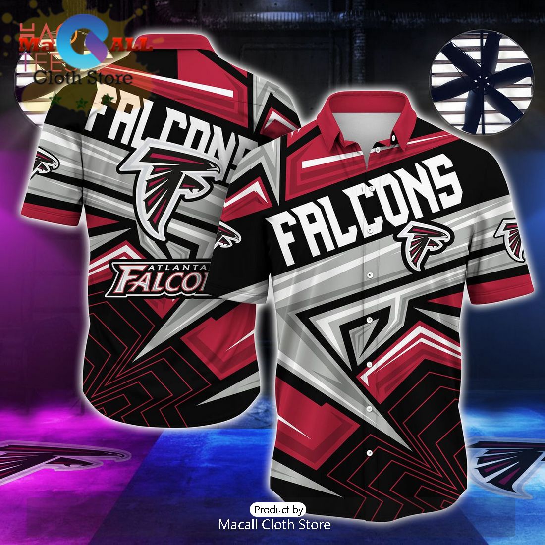 NFL Atlanta Falcons Silver Red Hawaiian Shirt