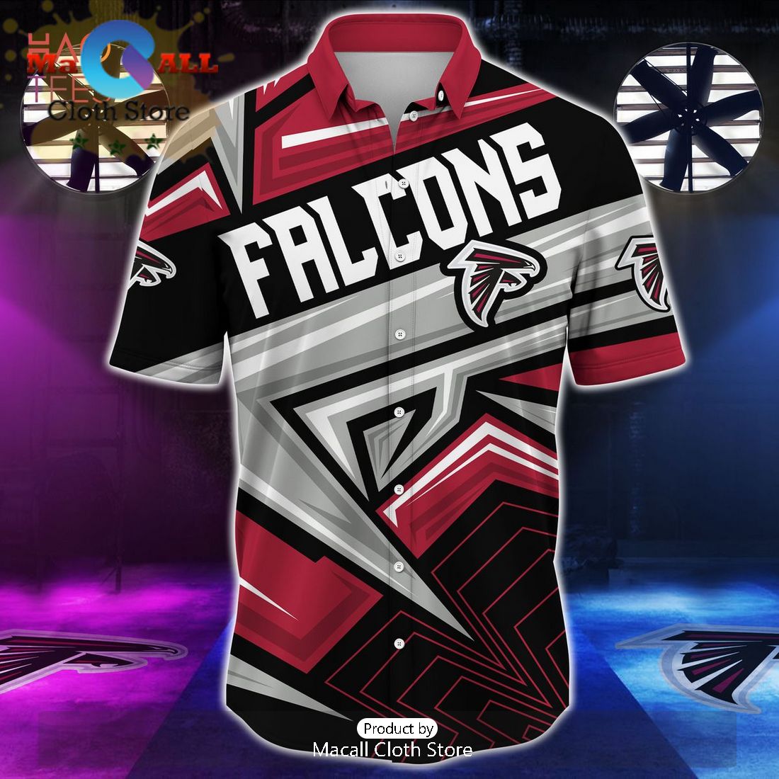 NFL Atlanta Falcons Silver Red Hawaiian Shirt
