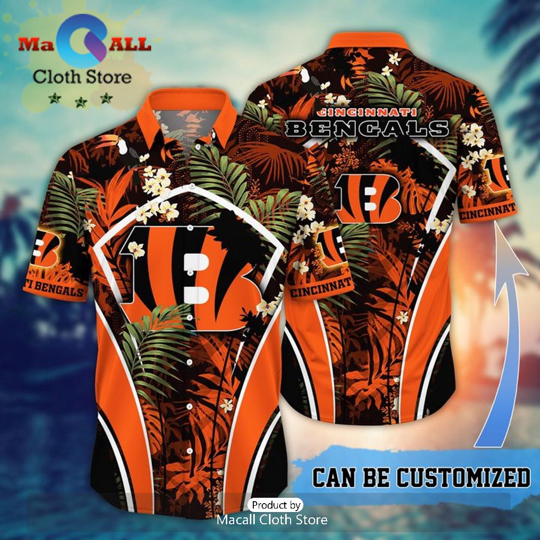 NFL Chicago Bears Tropical Leafs Hawaiian Shirt