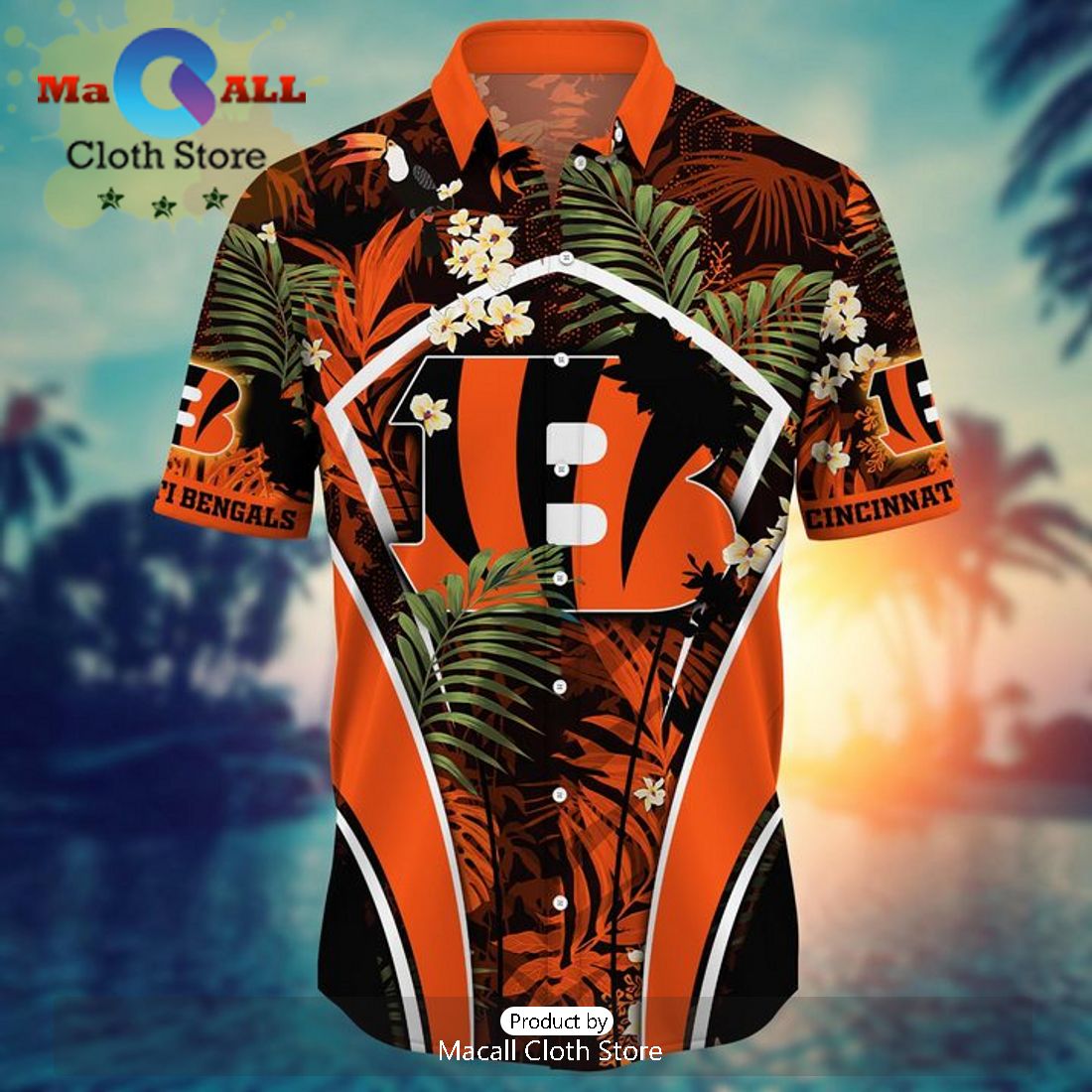 NFL Chicago Bears Tropical Leafs Hawaiian Shirt